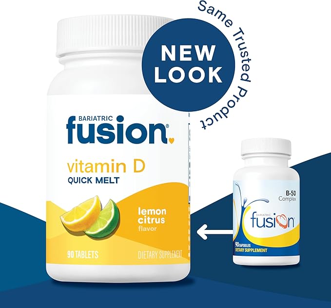 Bariatric Fusion Dissolvable Vitamin D3 5000 IU Quick Melt | Lemon Citrus Flavored Chewable Vitamin D Supplement | Healthy Bone Support* | Gluten, Dairy, and Soy Free | 90 Fast Melting Tablets