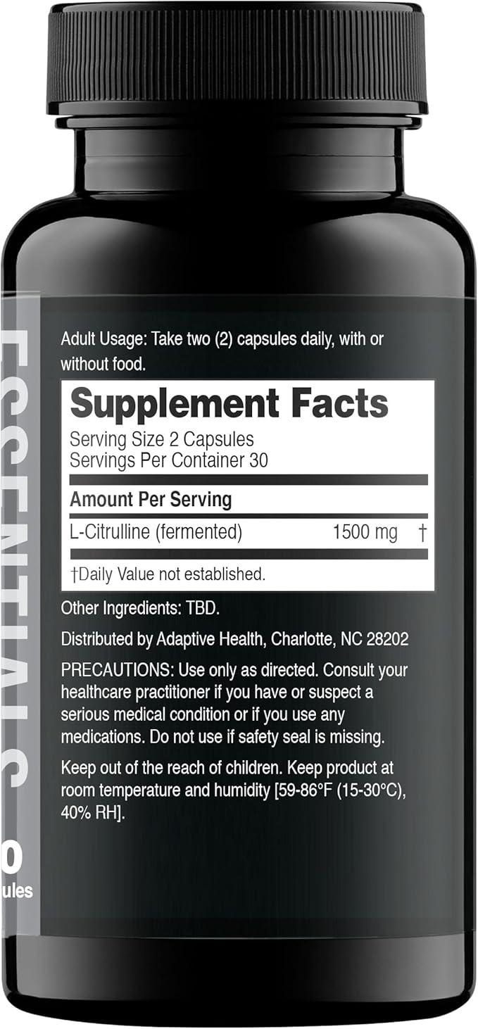 Nugenix Essentials L-Citrulline Supplement for Enhanced Blood Flow and Performance - 1500 mg, 60 Capsules