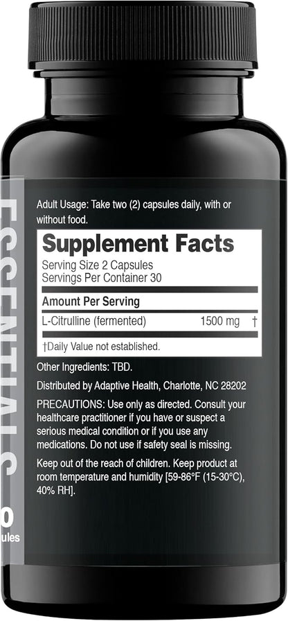 Nugenix Essentials L-Citrulline Supplement for Enhanced Blood Flow and Performance - 1500 mg, 60 Capsules