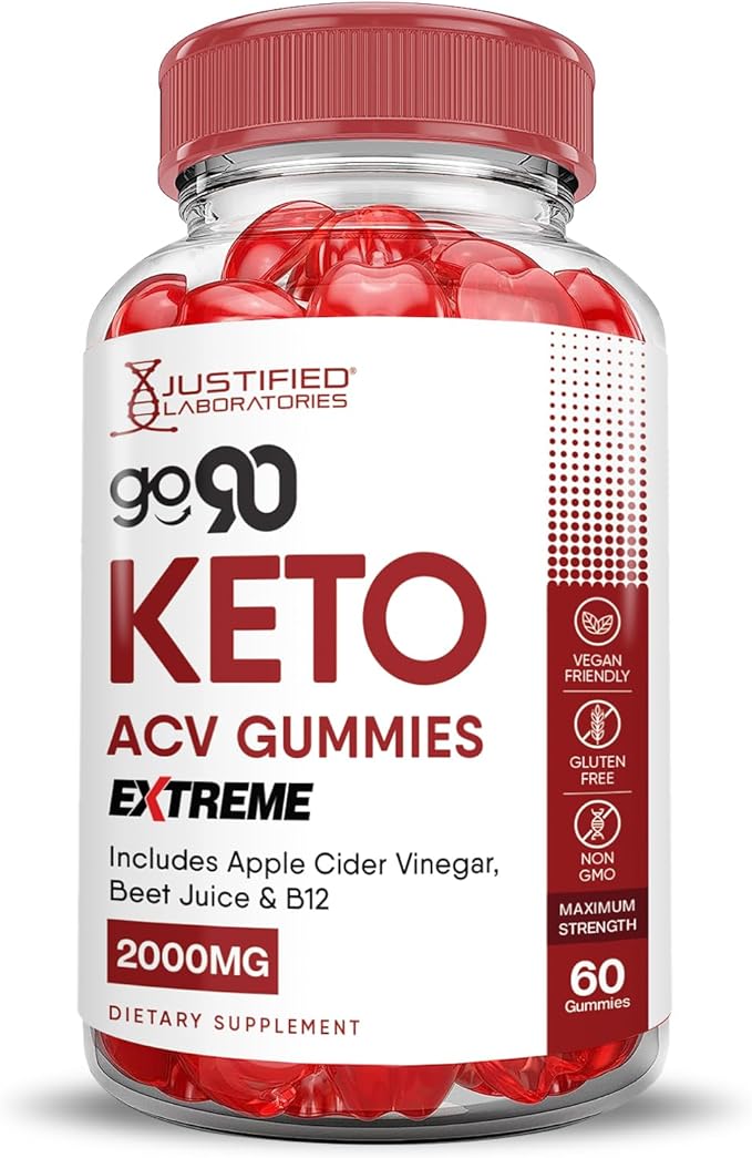 (3 Pack) Go 90 Keto ACV Gummies Extreme 2000MG Go90 Keto Gummies Apple Cider Vinegar Formulated with Pomegranate Beet Juice Powder B12 Vegan Non GMO 180 Gummys