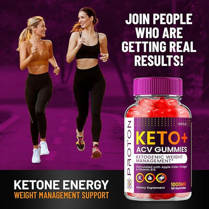 (2 Pack) Proton Keto ACV Gummies Advanced, Proton Keto + ACV Gummies 1000mg, Protein Apple Cider Vinegar Gummy Proton Gummies Reviews, Proton Keto+ACV Vitamin B12 (120 Gummies)