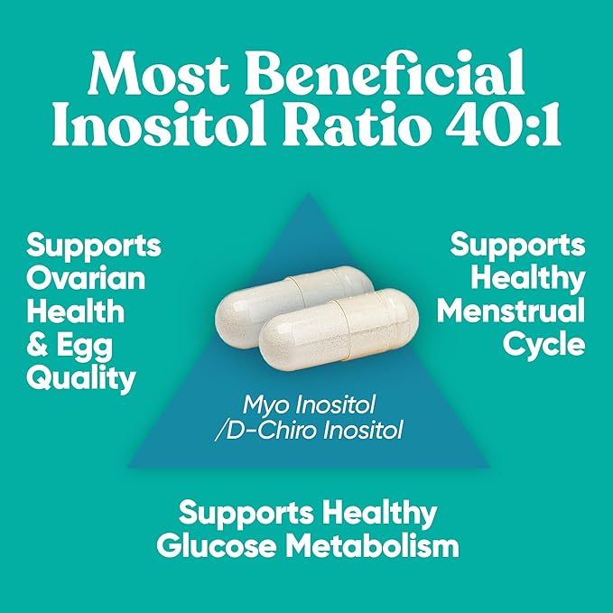 Regulate Cycle Support – Hormone Balance for Women at Optimal 40:1 Myo-Inositol & D-Chiro Inositol – PCOS Supplement for Period Consistency, Menstrual & Ovulation Support – 90 Vegan Capsules
