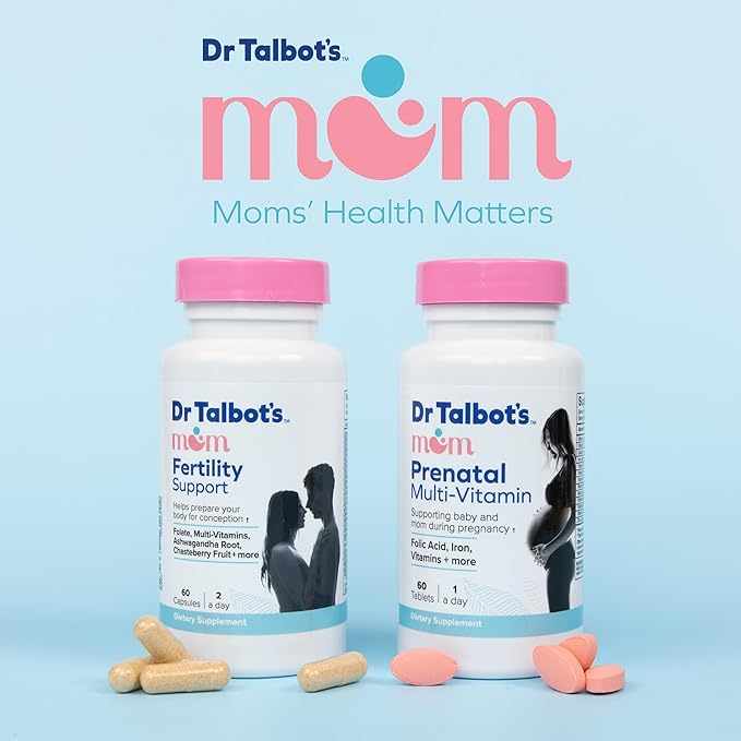 Dr. Talbot's Mom Fertility Support Multi-Vitamins - Aids Ovulation and Prepares Body for Conception - 60 Capsules