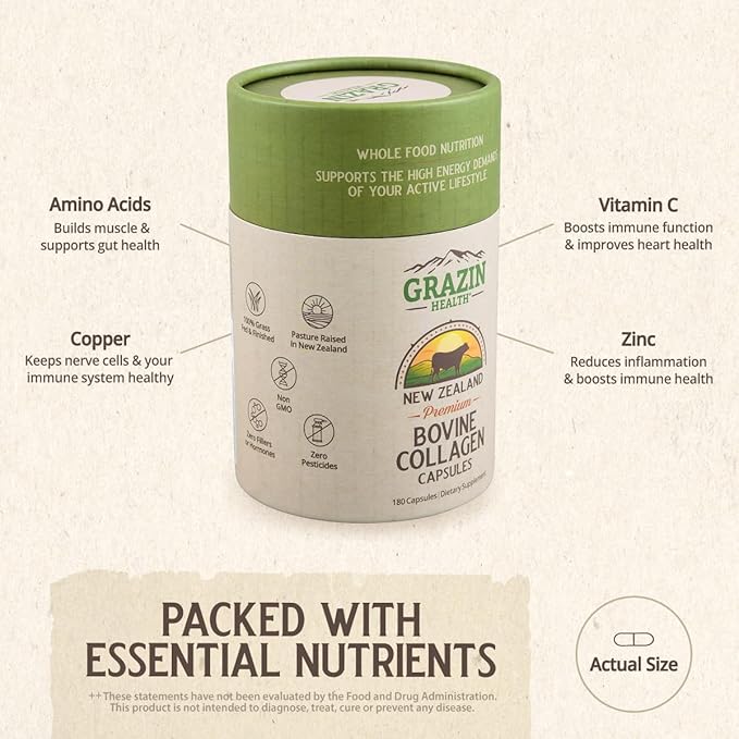 Grass Fed Bovine Collagen: 3000 Mg per Serving (30 Servings)