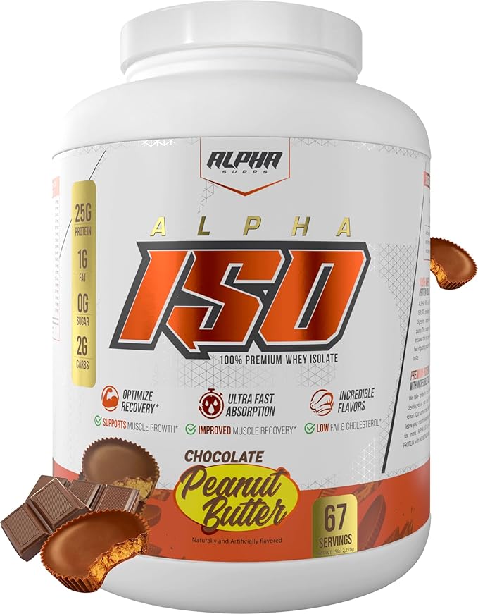 ISO, Low Carb 100% Whey Protein Isolate Powder, 25 Grams Per Serving, Helps Support Muscle Growth, Low Sugar and Gluten Free (Chocolate Peanut Butter, 5 lb)