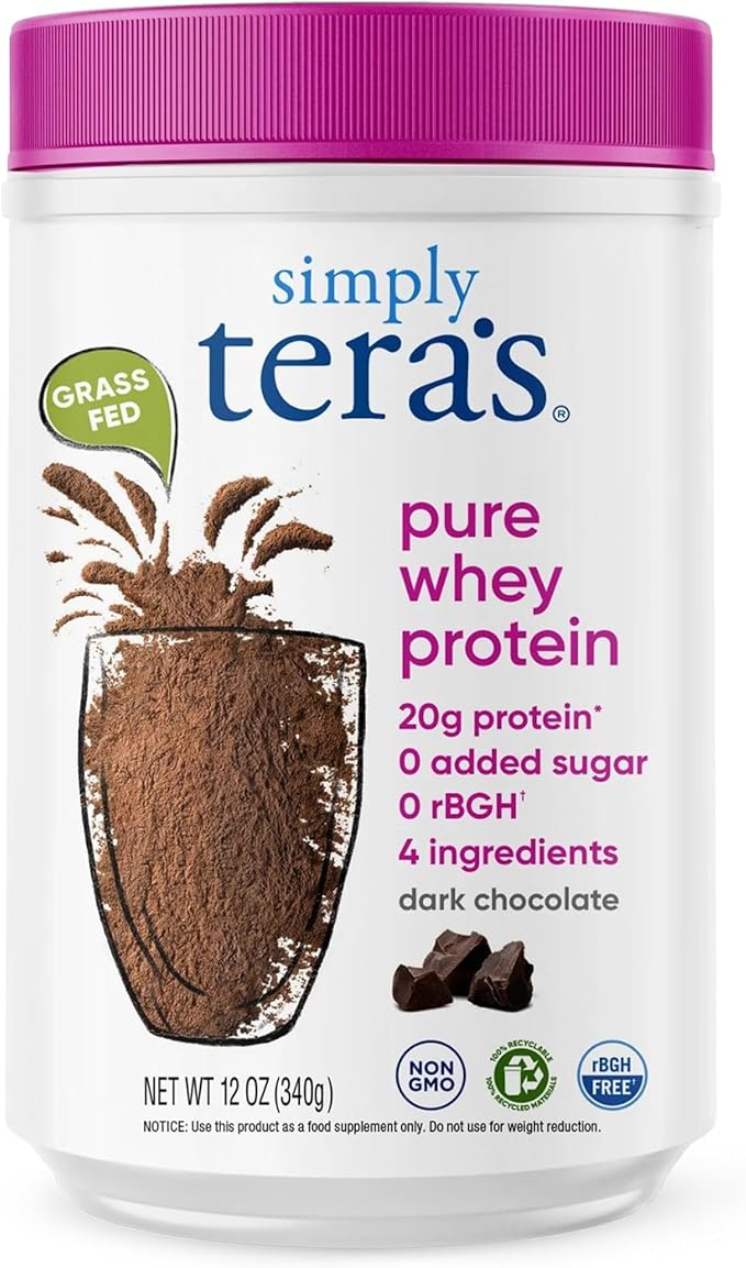 teraswhey Simply Pure Whey Protein, Dark Chocolate, 24 oz