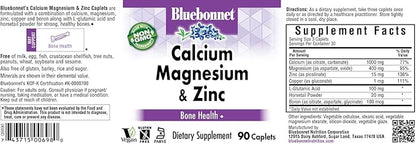 BlueBonnet Calcium Magnesium Zinc Caplets, 90 Count