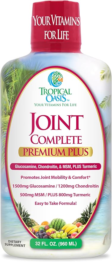 Joint Complete Premium Premium Plus - Liquid Joint Supplement w/Glucosamine, Chondroitin, MSM Plus 800mg Turmeric – 98% Max Absorption – 32oz, 32 serv