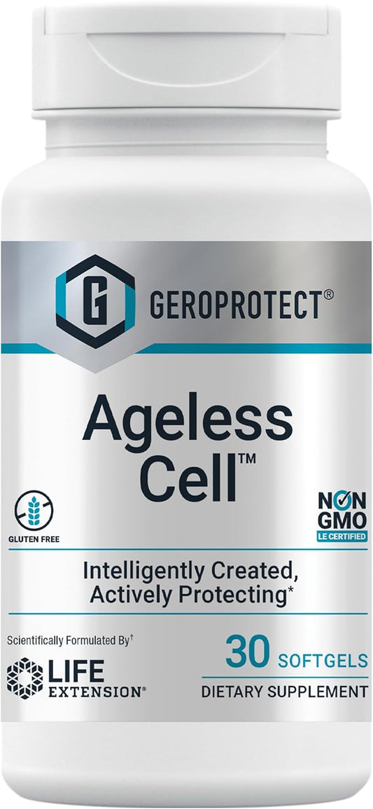 Life Extension GEROPROTECT Ageless Cell – Anti-aging Cellular Rejuvenation & Energy, Promotes Youthful Cellular Metabolism, Support Organ Health - Gluten-Free, Non-GMO - 30 Softgels