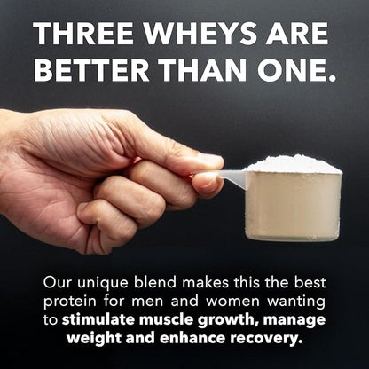 Whey Fantastic Unflavored - 100% Natural Grass Fed Whey Protein Powder - Unique 3-Whey Blend of Whey Isolate, Concentrate & Hydrolysate Provides 25g of Protein per Serving - 5lb - 75 Servings