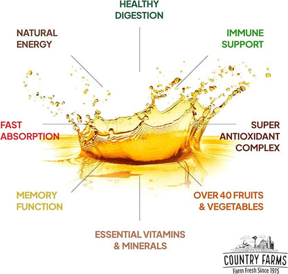 COUNTRY FARMS Liquid Multivitamin, Vitamins and Minerals for Immune Support and Energy, Herbal Blend, Vegan, Multivitamin for Women and Men, Gluten Free, Tropical Fruit Flavor, 32 fl oz