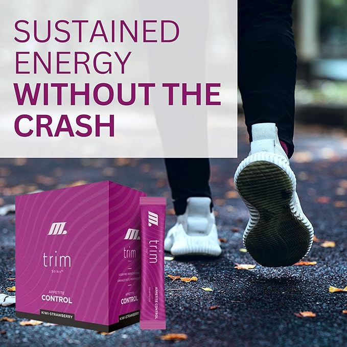 Official Trim Stiks - Kiwi-Strawberry - Support Energy & Focus with Mood Boost - Bioperine & Theobromine Energy Powder - Appetite Support (30 Sticks)