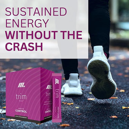 Official Trim Stiks - Kiwi-Strawberry - Support Energy & Focus with Mood Boost - Bioperine & Theobromine Energy Powder - Appetite Support (30 Sticks)