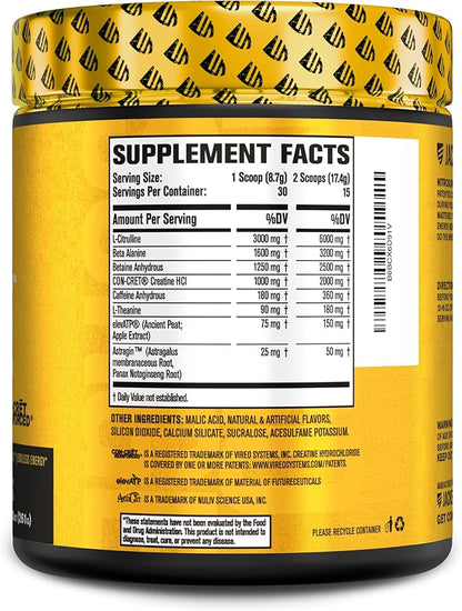 Jacked Factory Nitrosurge Build Pre Workout with Creatine for Muscle Building - Con Cret Creatine Powder & elevATP for Intense Energy, Powerful Pumps, & Endless Endurance - 30 Servings, Arctic White