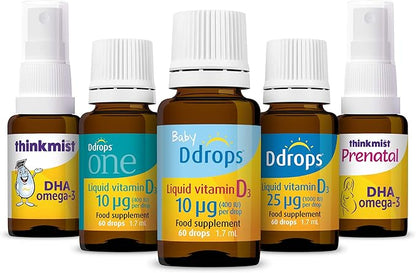 Thinkmist Kids DHA Omega-3, 80 Sprays - Daily Liquid Omega-3 Supplement - Supports Healthy Brain Function & Vision. No Sugary Gummies, Non-GMO