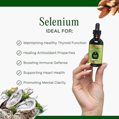 Go Nutrients Selenium 200 mcg Supplement, Yeast-Free Liquid Drops, Selenium Drops, Herbal Supplements with Trace Mineral Selenium and Purified Water, Selenium Liquid - 1.0 oz Bottle