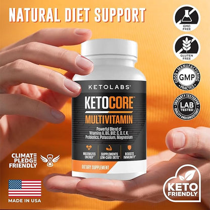 Ketocore Keto Vitamins | Keto Multivitamin for Men & Women | Keto Supplements & Carnivore Diet Supplements, Keto Friendly Multivitamin | No Keto Flu | Rich in Magnesium & Potassium | 90 Capsules