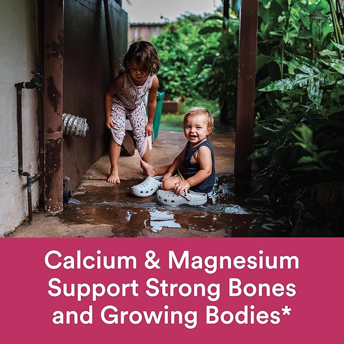 SmartyPants Kids Mineral Chews: Magnesium Citrate & Calcium Supplement with Vitamin D3, Vitamin C, Vitamin K2, Zinc & Selenium for Immune Support, 60 Count (30 Day Supply)