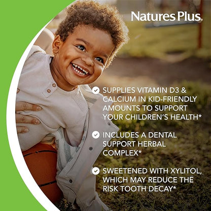 Natures Plus Animal Parade Tooth Fairy Children's Chewables - Natural Vanilla Flavor - 90 Animal-Shaped Tablets, Pack of 2 - Dental Health Supplement - Vegetarian, Gluten Free - 90 Total Servings