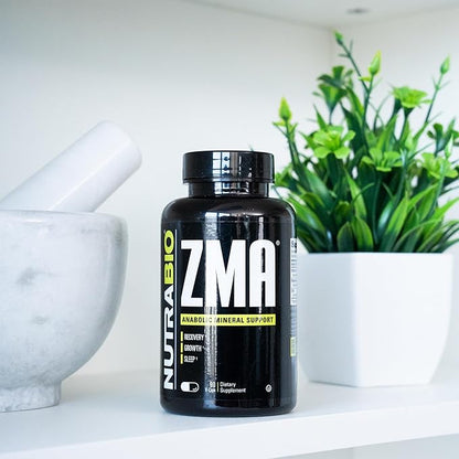NutraBio ZMA Supplements for Men & Women- Zinc Magnesium Supplements to Support Hormone Levels -Sleep- Muscle Recovery-Immune Health 90 Count