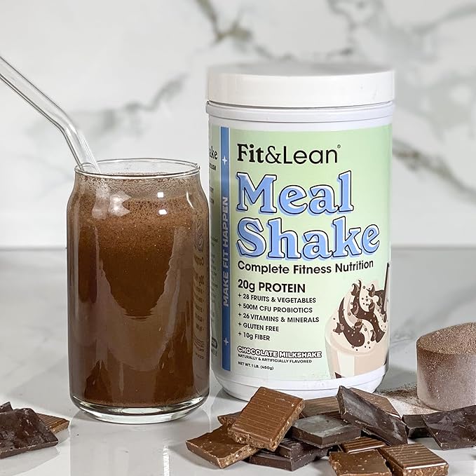 Fit & Lean Meal Shake, Fat Burning Meal Replacement, Protein, Fiber, Probiotics, Chocolate, 1lb, 10 Servings Per Container