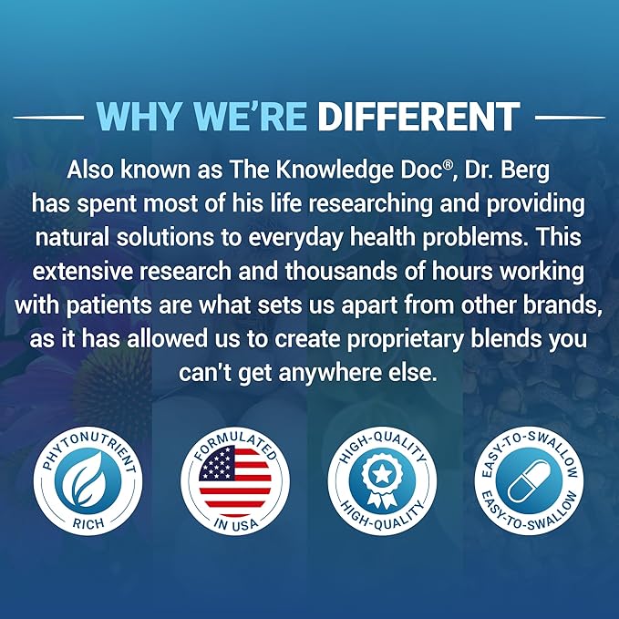 Dr. Berg Emergency Immune Support w/Echinacea - Potent Blend of Herbal Extracts (Warning: Strong Herbal Smells) - Immune Support Supplement Includes 2,000 IUs of Vitamin D & 10mg of Zinc - 60 Tablets