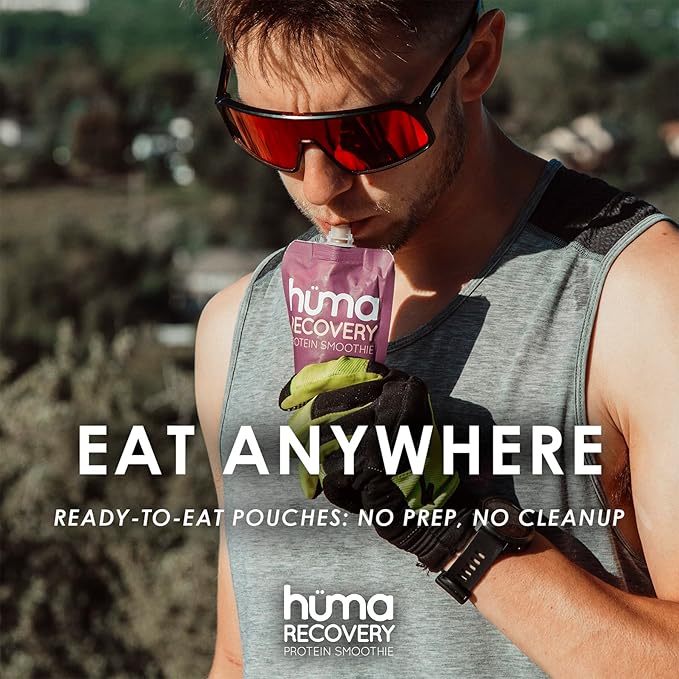 Huma Recovery Protein Smoothie, 6 Pouches – 15g Collagen + Whey Post Workout Recovery Drink – Ready-to-Drink Protein Shake with Real Fruit, Electrolytes, Healthy Fats