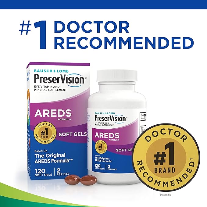 PreserVision Eye Vitamin & Mineral Supplement, from Bausch + Lomb, 120 Count (Pack of 1) Packaging may vary
