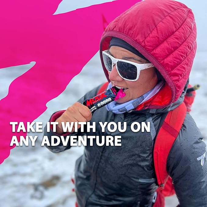 MOUK Energy Workout & Sports Nutrition Energy Gel - Dragon Fruit Flavor All Natural with Whole Chia Seeds | Easy Digestion, Vegan, Gluten Free, Essential Electrolyte | 1.38 Ounce (Pack of 10)