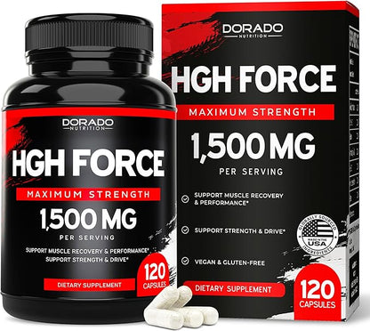 HGH Supplements for Men & Women (120 Count) 1500mg Support Muscle Growth & Healthy Levels of Human Growth Hormone for Men, Promote Healthy Muscle & Recovery For Men Post Workout Supplement - USA Made