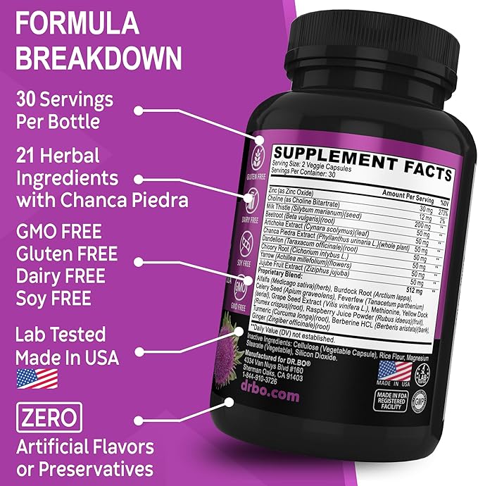 Liver Cleanse Detox Support Supplement - Complete Health Repair Pills with Artichoke, Berberine, Turmeric Herbs - Aid Gallbladder Care Formula Capsules & Natural Milk Thistle Dandelion Supplements