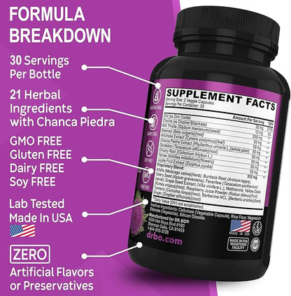 Liver Cleanse Detox Support Supplement - Complete Health Repair Pills with Artichoke, Berberine, Turmeric Herbs - Aid Gallbladder Care Formula Capsules & Natural Milk Thistle Dandelion Supplements