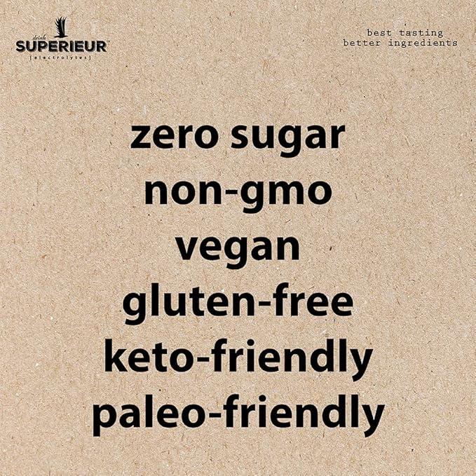 Superieur Electrolyte Powder Packets - Vegan Electrolyte Hydration Powder w/Sea Minerals - Keto Friendly, Non-GMO, Zero Sugar Electrolyte Supplement-Healthy Sports Drink -Lime Blueberry (14 Packets)