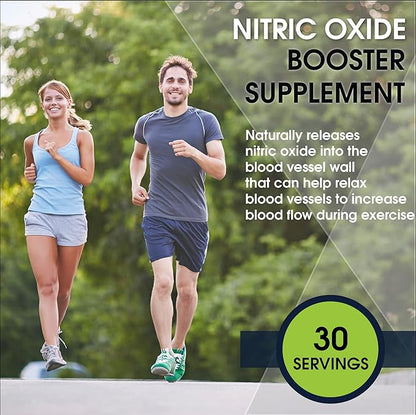 L-Arginine 5000mg + L-Citrulline 2000mg Complex Powder Supplement Drink Mix - Nitric Oxide Booster for Heart Health, Blood Flow & Energy - 30 Servings (Green Apple)