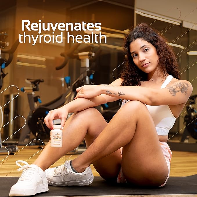 Thyroid Support Complex Supplement - Thyroid Support for Women and Men - Boost Energy, Focus, Metabolism - Iodine Supplements for Thyroid + B12, Selenium, Zinc, Copper, Ashwagandha, L-Tyrosine & More