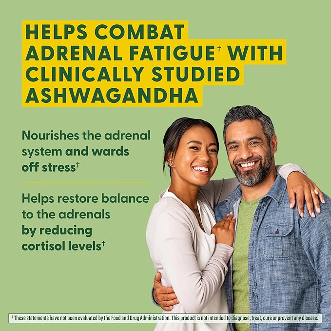 MegaFood Adrenal Strength - Sensoril Ashwagandha, Vitamin C, Fermented Magnesium Glycinate, Rhodiola Rosea, Reishi Mushroom & Food Blend - Supports a Normal Stress Response - 60 Tabs (30 Servings)
