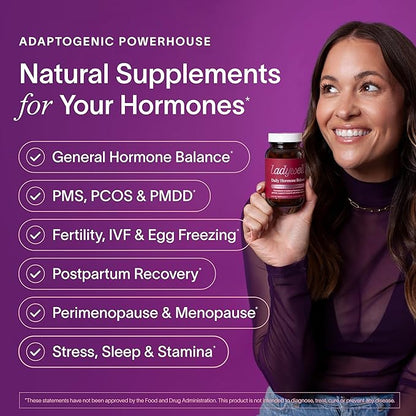 Daily Hormone Balance Capsules - Targeted Women's Health Supplement - Adaptogens, Vitamins, Functional Mushrooms, Amino Acids - Science-Backed, Plant-Based, Naturally-Effective - 60 Capsules