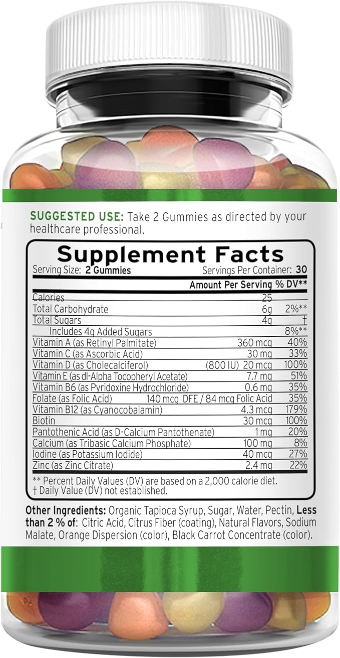 TRIO NUTRITION Premium Daily Balance Multivitamin Gummies for Men & Women| Essential Vitamins & Minerals for Immune Boost & Energy Support | No Major Food Allergens & Gluten Free| No High Fructose*