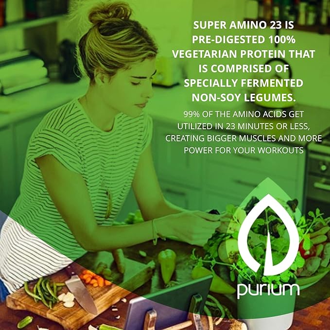 Purium Super Amino 23 (2 Pack) - 150 Vegan Tablets - BCAA & Essential Amino Acid Dietary Supplement, Pre Workout, Recovery Aid, May Help Build Muscle - Gluten Free - 60 Total Servings