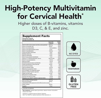 Theralogix ProCerv HP High-Potency Multivitamin - 90-Day Supply - Support for Women & Men - Immune Support Supplement - Includes Vitamin B, Vitamin C, Vitamin D & Zinc - NSF Certified - 270 Capsules
