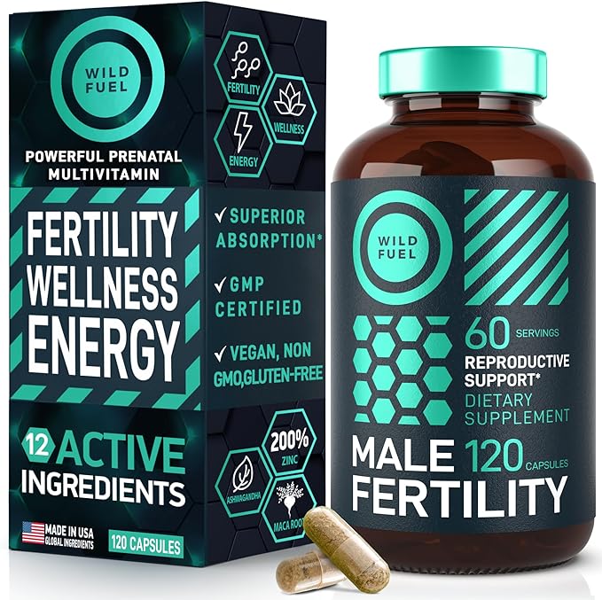 Fertility Supplements For Men Prenatal Vitamin - Maca Root, Ashwagandha, L Arginine, Zinc, Plus Naturals Conception Men Fertility Vitamins and Male Fertility Support Supplements - 120Caps for 2 Months