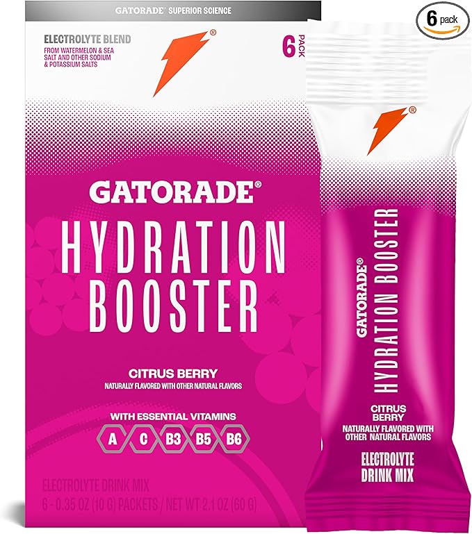 Gatorade Hydration Booster, Citrus Berry, Makes 20 Fl Oz (Pack of 6)