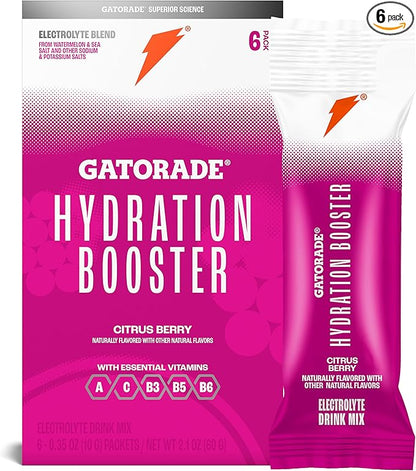 Gatorade Hydration Booster, Citrus Berry, Makes 20 Fl Oz (Pack of 6)
