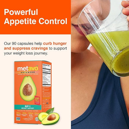 Advanced GLP-1 Weight Support | Metabolism & Appetite Control - Curb Cravings, Boost Metabolism | 90 Easy to Swallow Capsules