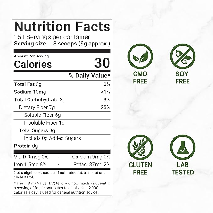 DEAL SUPPLEMENT Organic Psyllium Husk Powder 9,000mg, 3 Pounds – Unflavored – Plant Based – Rich in Soluble Dietary Fiber – Great for Baking & Cooking – Keto Friendly, Gluten Free, Non-GMO