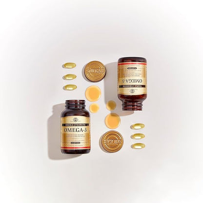 Solgar Double Strength Omega 3 700 mg - 60 Softgels - Support for Cardiovascular, Joint & Cellular Health - Non-GMO, Gluten Free - 60 Servings