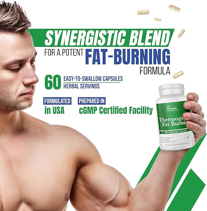 Thermogenic Fat Burner Brazilian Lean, Weight Loss Pills for Women, Waist Trimmer & Supplements for Bloating for Women & Men, 60 Capsules