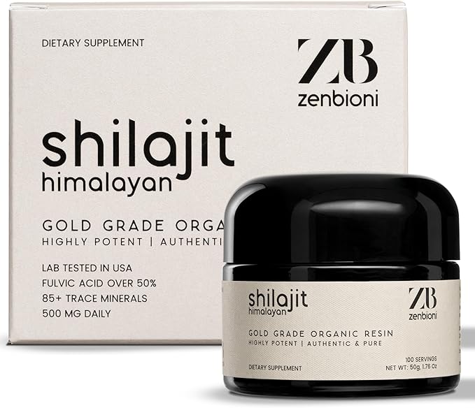 Himalayan Shilajit Resin - Authentic, Pure, Natural - 50 gram, 100 Servings - Lab Test Report Included - Standardized - 500mg - Fulvic Acid Supplement for Men & Women, Organic, Gold Grade