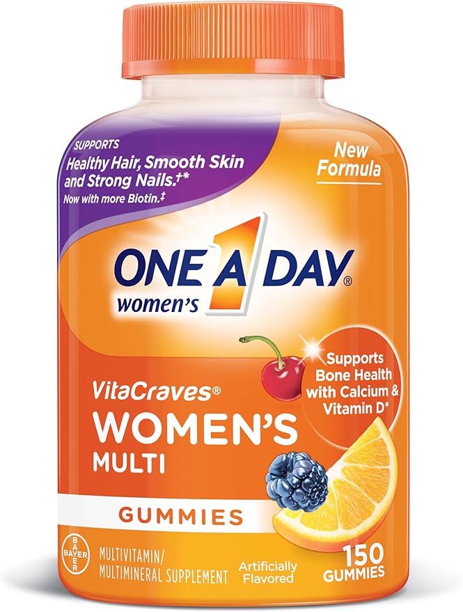 One A Day Women’s Multivitamin, Supplement with Vitamins A, C, E, B1, B2, B6, B12, Biotin, Calcium and Vitamin D, 150 count
