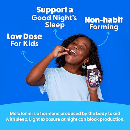 Feel Great Kids Melatonin Gummy | Strawberry Flavored Melatonin Gummies Kids | 1 MG of Melatonin Sleep Aid for Kids | Vegan Gummies | 60 Day Supply